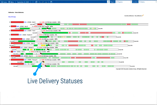 Real time dispatch and tracking descartes preview