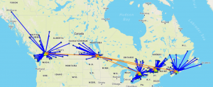Nouvelle cartographie des flux de réseau au Canada